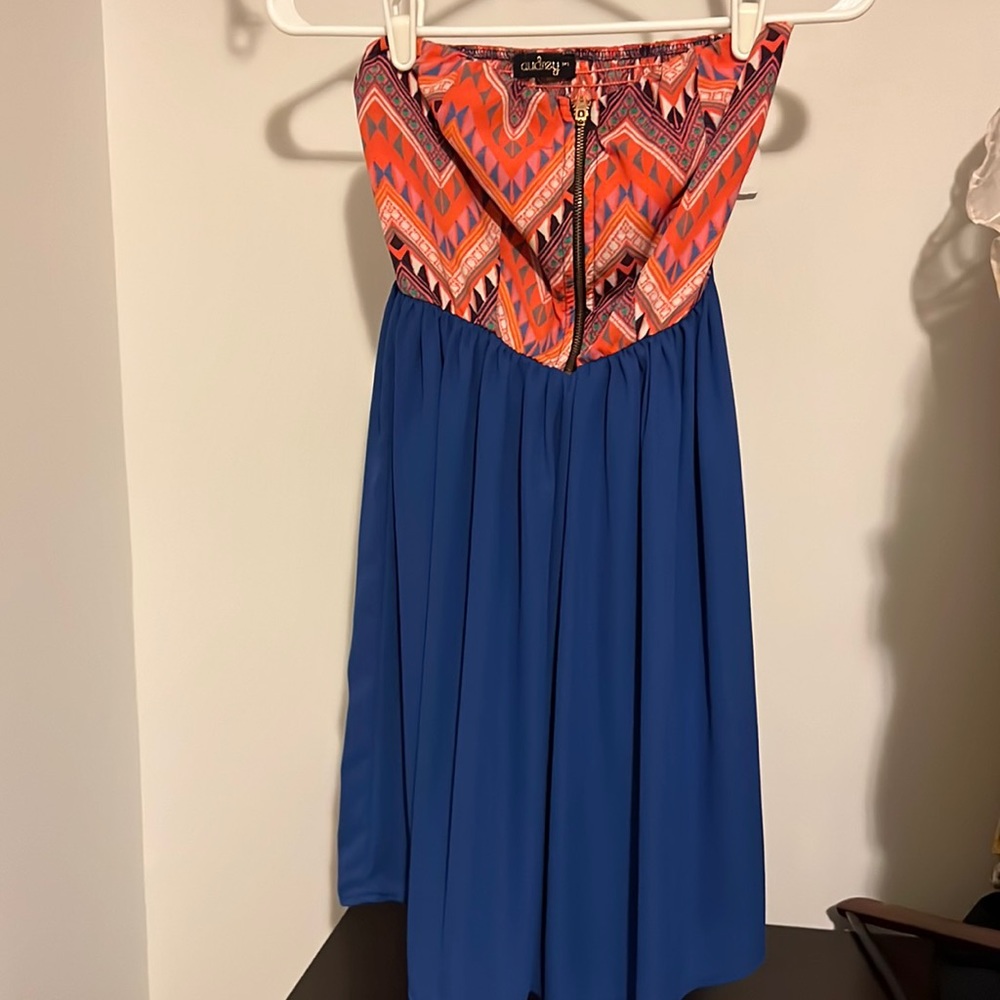 Multicolor Strapless Dress